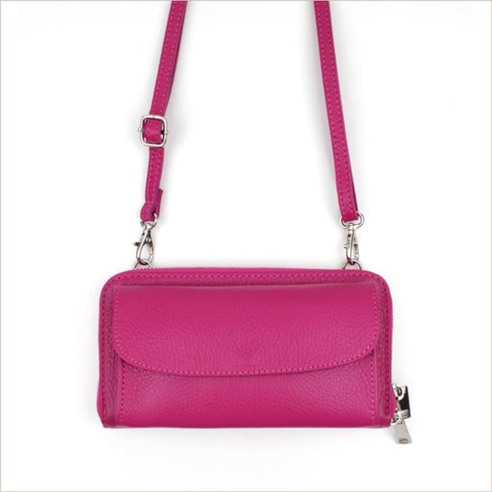 Geldbörse mit Handyfach CrossBody - Pink - Handtaschen